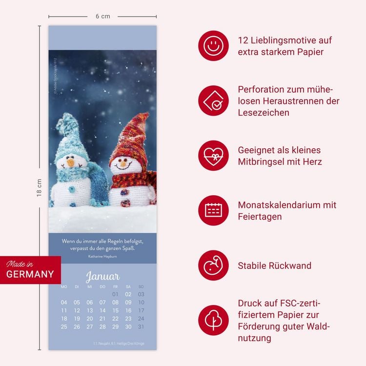 Produktbild: Tage voller Gl&uuml;ck Lesezeichen & Kalender 2027
