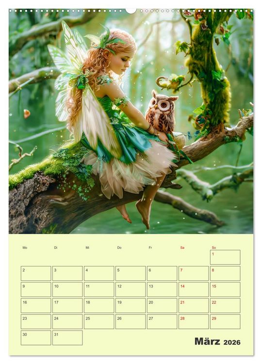 Produktbild: Elfenkinder der Natur - Niedlicher Termin-Planer f&uuml;r das Jahr (hochwertiger Premium Wandkalender 2026 DIN A2 hoch), Kunstdruck in Hochglanz