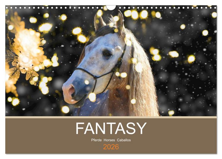 Produktbild: FANTASY Pferde Horses Caballos (Wandkalender 2026 DIN A3 quer), CALVENDO Monatskalender