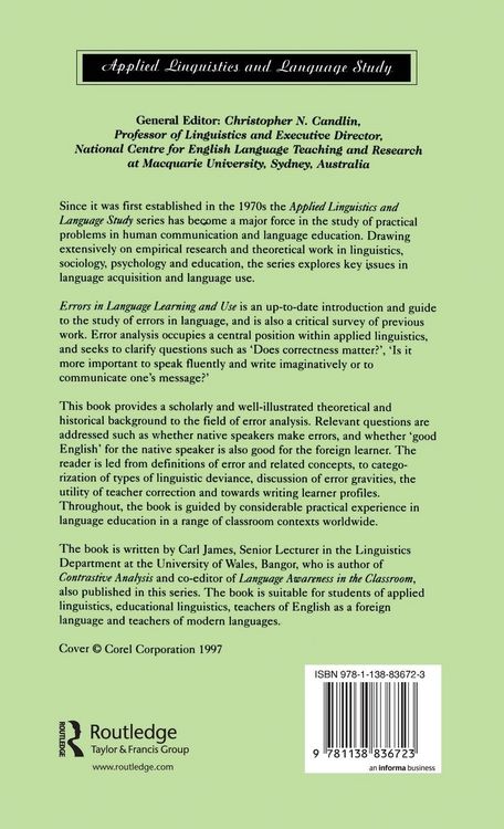 Produktbild: Errors in Language Learning and Use
