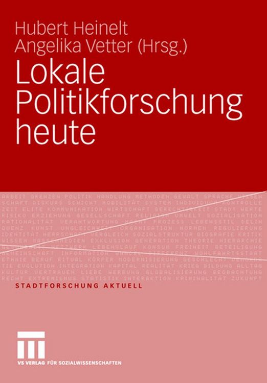 Produktbild: Lokale Politikforschung heute
