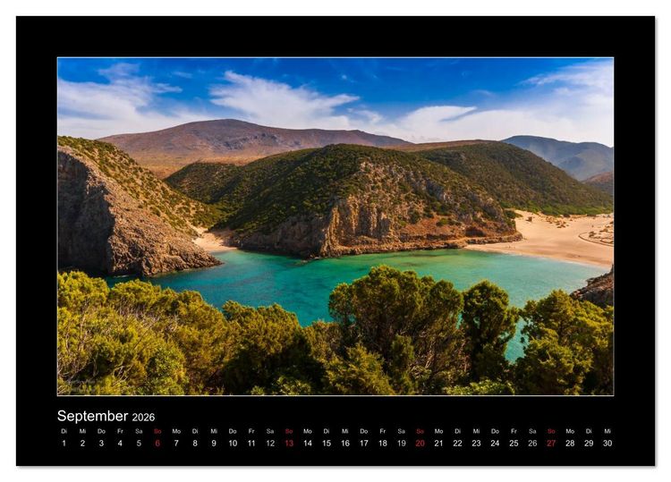 Produktbild: Die Trauminsel Sardinien (Tischkalender 2026 DIN A5 quer), CALVENDO Monatskalender