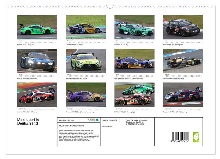 Produktbild: Motorsport in Deutschland (hochwertiger Premium Wandkalender 2027 DIN A2 quer), Kunstdruck in Hochglanz