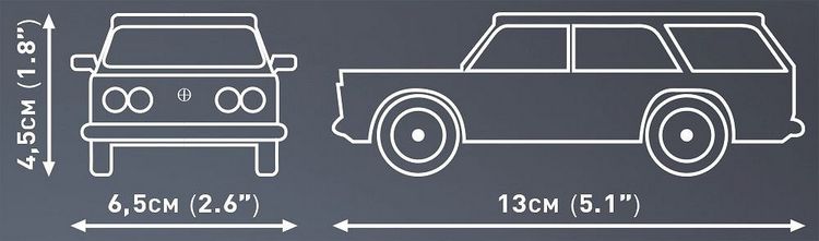 Produktbild: COBI Youngtimer 24603 - FSO125P Kombi, Bausatz 1:35, 90 Klemmbausteine