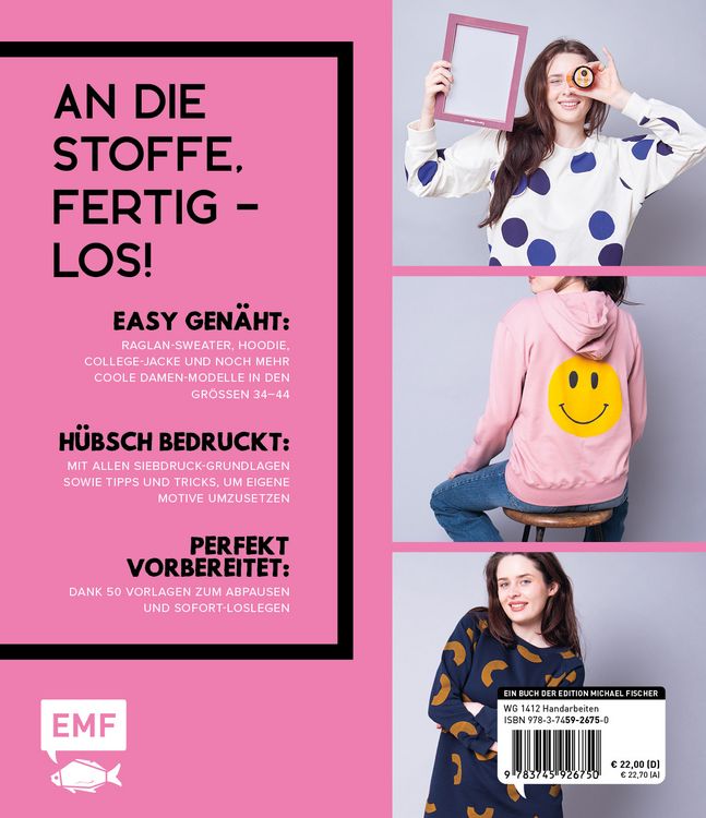 Produktbild: Happy Sweater n&auml;hen &ndash; Siebdrucken super easy! Mit 50 Motivvorlagen von @akkolade.studio