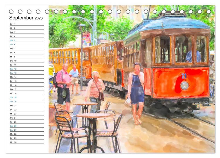 Produktbild: Mallorca - Impressionen in Aquarellfarben (Tischkalender 2026 DIN A5 quer), CALVENDO Monatskalender
