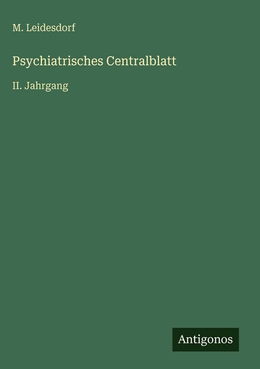 Produktbild: Psychiatrisches Centralblatt