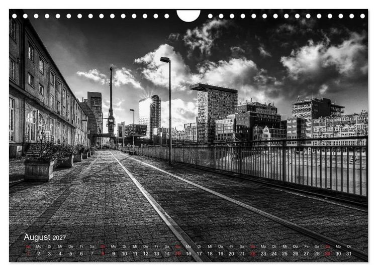 Produktbild: D&uuml;sseldorf Ansichten in Schwarz-Wei&szlig; (Wandkalender 2027 DIN A4 quer), CALVENDO Monatskalender