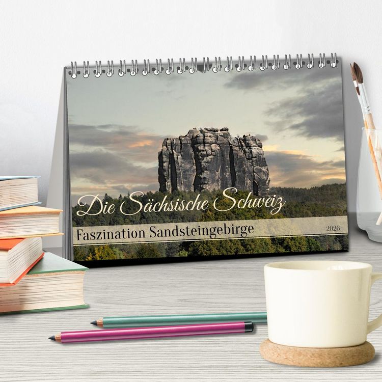 Produktbild: Die S&auml;chsische Schweiz / Faszination Sandsteingebirge (Tischkalender 2026 DIN A5 quer), CALVENDO Monatskalender