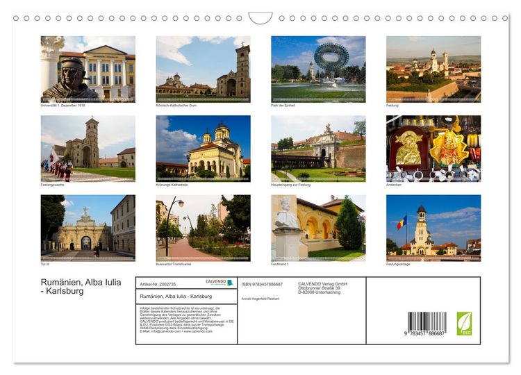Produktbild: Rum&auml;nien, Alba Iulia - Karlsburg (Wandkalender 2026 DIN A3 quer), CALVENDO Monatskalender