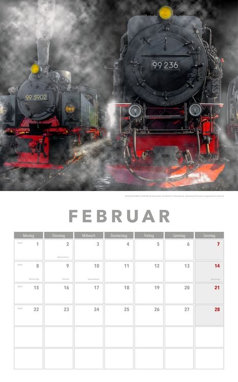 Produktbild: Dampfloks Kalender 2027 mit 2 Blechschildern