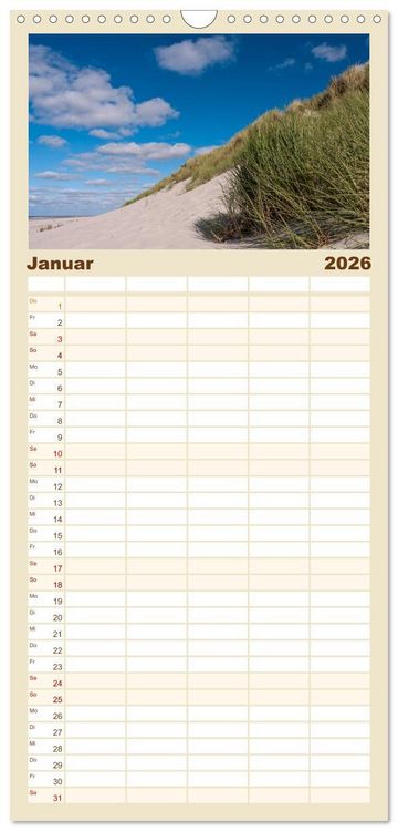 Produktbild: Familienplaner 2026 - Ameland mit 5 Spalten (Wandkalender, 21 x 45 cm) CALVENDO