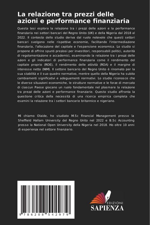 Produktbild: La relazione tra prezzi delle azioni e performance finanziaria