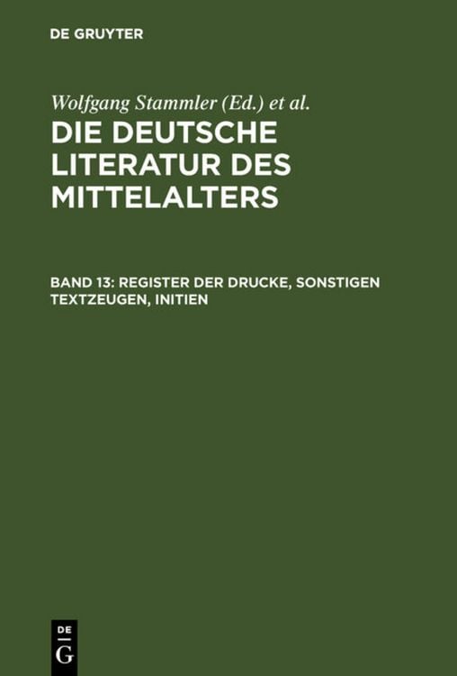 Produktbild: Register der Drucke, Sonstigen Textzeugen, Initien