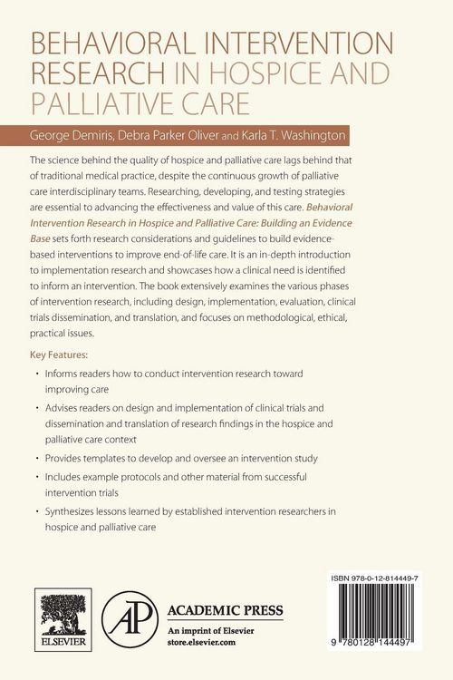 Produktbild: Behavioral Intervention Research in Hospice and Palliative Care