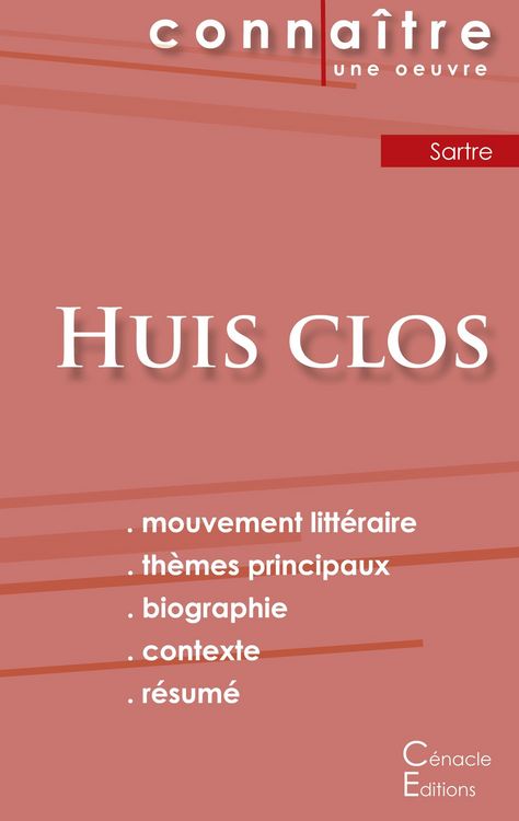 Produktbild: Fiche de lecture Huis clos de Jean-Paul Sartre (Analyse litt&eacute;raire de r&eacute;f&eacute;rence et r&eacute;sum&eacute; complet)