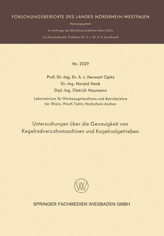Produktbild: Untersuchungen &uuml;ber die Genauigkeit von Kegelradverzahnmaschinen und Kegelradgetrieben