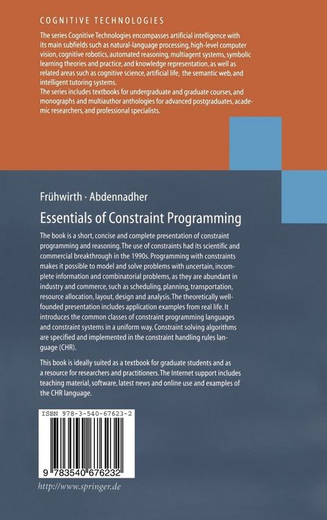 Produktbild: Essentials of Constraint Programming