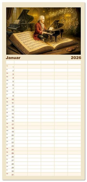 Produktbild: Familienplaner 2026 - Magische Welt der B&uuml;cher - Fantastische Abenteuer zwischen den Seiten mit 5 Spalten (Wandkalender, 21 x 45 cm) CALVENDO