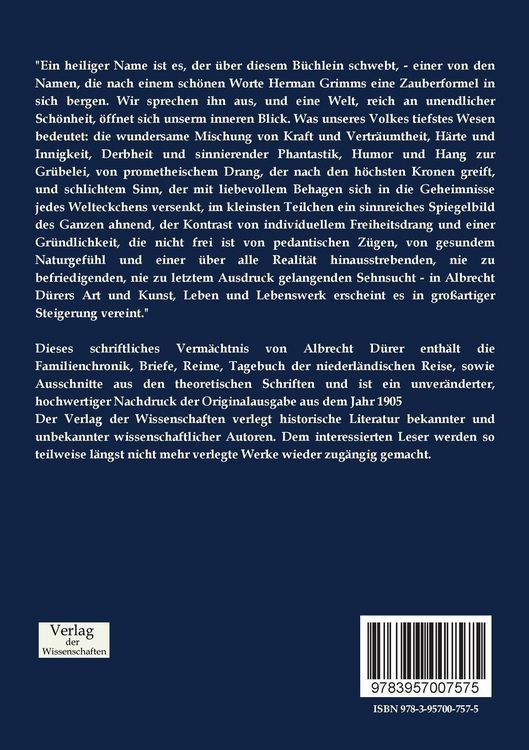 Produktbild: Albrecht D&uuml;rers schriftliches Verm&auml;chtnis