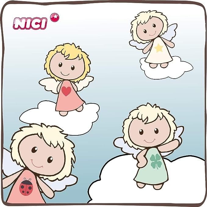Produktbild: NICI 34555 - Schl&uuml;sselanh&auml;nger Schutzengel mit Hufeisen Ich pass auf dich auf, Gl&uuml;cksbringer, wei&szlig;, 7 cm