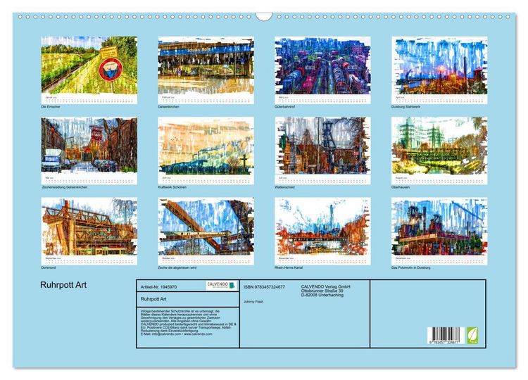 Produktbild: Ruhrpott Art (Wandkalender 2026 DIN A2 quer), CALVENDO Monatskalender