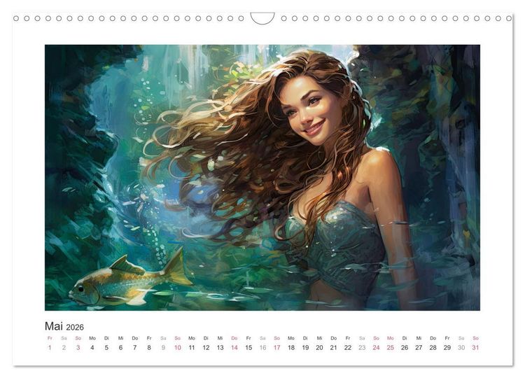 Produktbild: Liebliche Meerjungfrauen (Wandkalender 2026 DIN A3 quer), CALVENDO Monatskalender