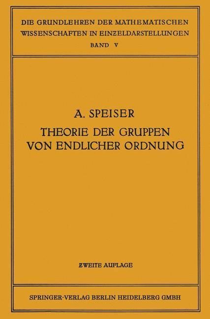 Produktbild: Die Theorie der Gruppen von Endlicher Ordnung