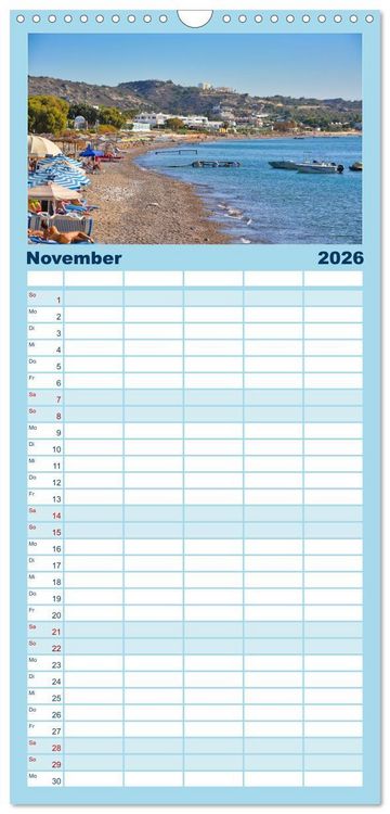 Produktbild: Familienplaner 2026 - Kos - zauberhafte Insel des Dodekanes mit 5 Spalten (Wandkalender, 21 x 45 cm) CALVENDO