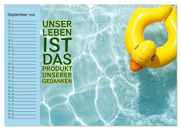 Produktbild: Wassersport - Schwimmen und SUP mit coolen Spr&uuml;chen (Wandkalender 2026 DIN A3 quer), CALVENDO Monatskalender