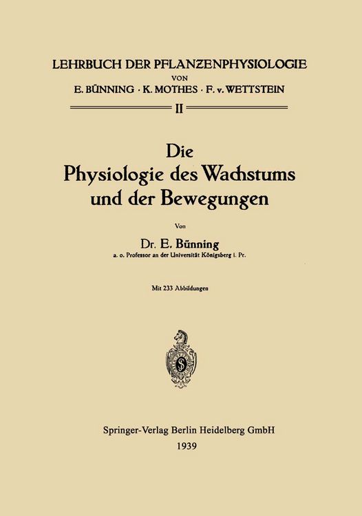 Produktbild: Die Physiologie des Wachstums und der Bewegungen