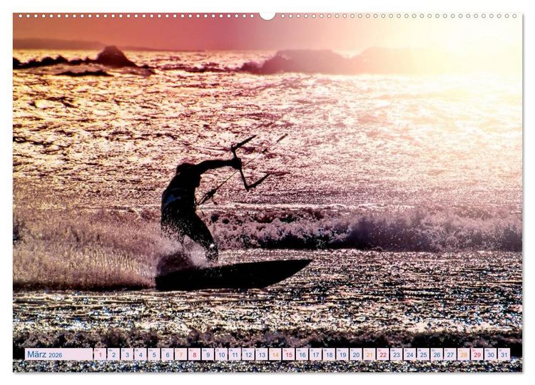Produktbild: Kitesurfen - &uuml;ber den Wellen (Wandkalender 2026 DIN A2 quer), CALVENDO Monatskalender