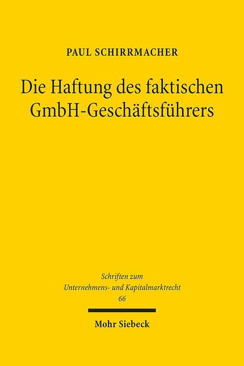 Produktbild: Die Haftung des faktischen GmbH-Geschäftsführers
