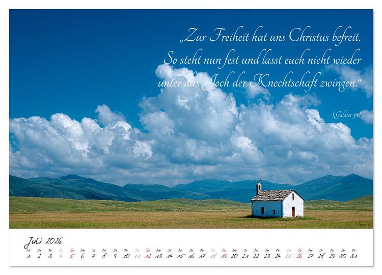 Produktbild: Christlicher Kalender mit Bibelzitaten und spirituellen Bildern (Wandkalender 2026 DIN A2 quer), CALVENDO Monatskalender