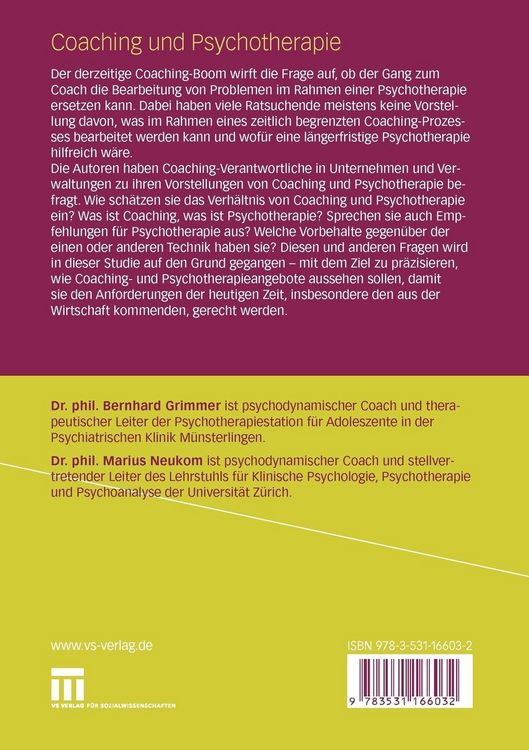 Produktbild: Coaching und Psychotherapie