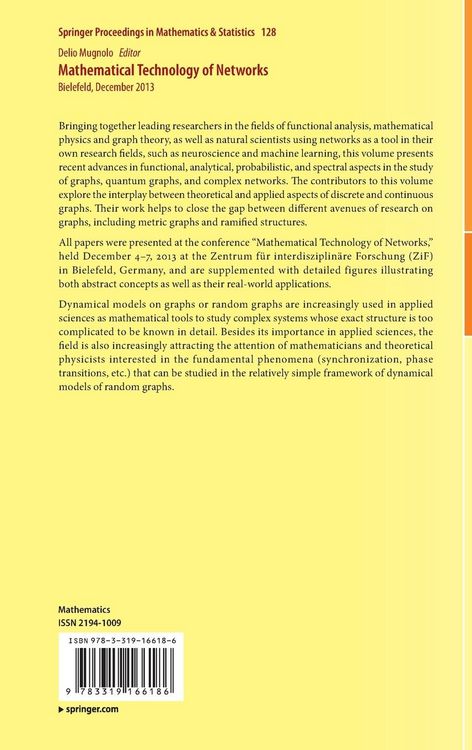 Produktbild: Mathematical Technology of Networks