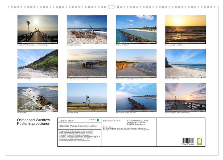 Produktbild: Ostseebad Wustrow K&uuml;stenimpressionen (Wandkalender 2026 DIN A2 quer), CALVENDO Monatskalender