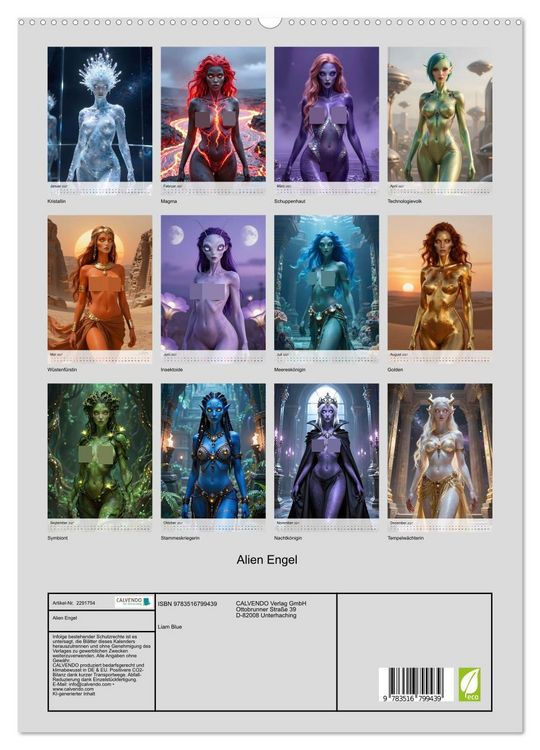 Produktbild: Alien Engel (hochwertiger Premium Wandkalender 2027 DIN A2 hoch), Kunstdruck in Hochglanz