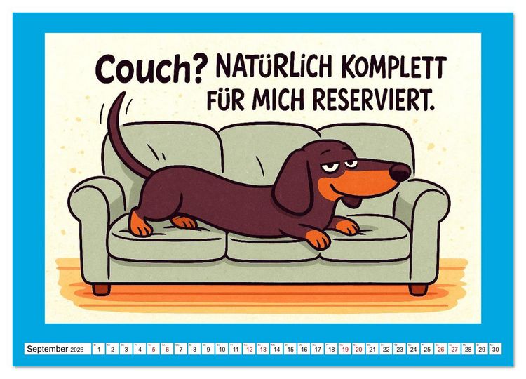 Produktbild: Fehlerfrei. Dackel eben. (hochwertiger Premium Wandkalender 2026 DIN A2 quer), Kunstdruck in Hochglanz