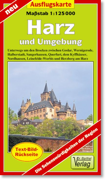 Produktbild: Harz und Umgebung Ausflugskarte 1 : 125000