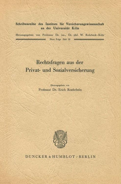 Produktbild: Rechtsfragen aus der Privat- und Sozialversicherung.