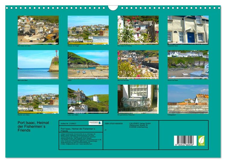 Produktbild: Port Isaac, Heimat der Fishermen`s Friends (Wandkalender 2026 DIN A3 quer), CALVENDO Monatskalender