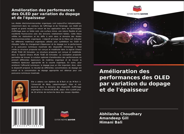 Produktbild: Am&eacute;lioration des performances des OLED par variation du dopage et de l'&eacute;paisseur
