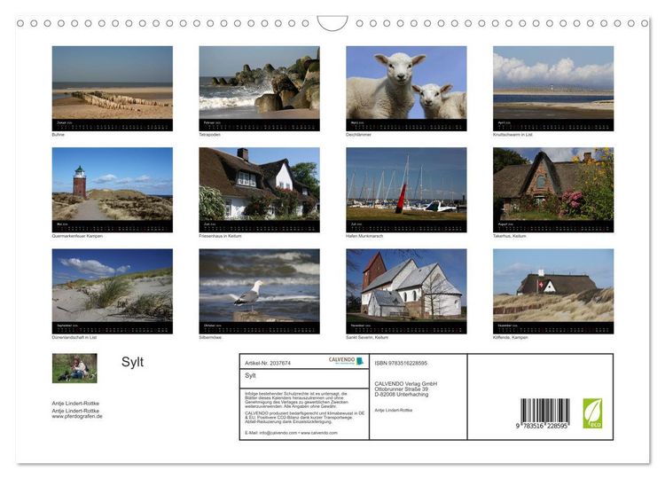 Produktbild: Sylt (Wandkalender 2026 DIN A3 quer), CALVENDO Monatskalender