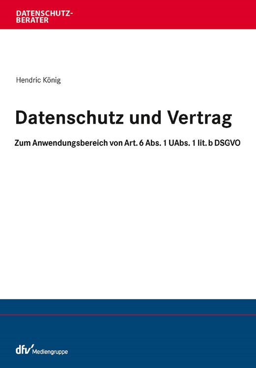 Produktbild: Datenschutz und Vertrag
