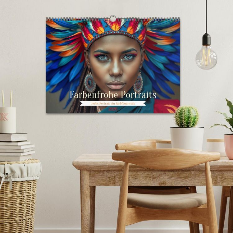 Produktbild: Farbenfrohe Portraits (Wandkalender 2026 DIN A3 quer), CALVENDO Monatskalender