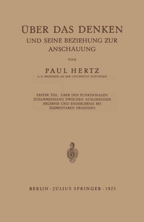 Produktbild: &Uuml;ber das Denken und Seine Beziehung zur Anschauung