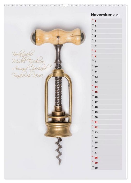 Produktbild: Emotionale Momente: Korkenzieher - geniales Alltagswerkzeug. Planer. (hochwertiger Premium Wandkalender 2026 DIN A2 hoch), Kunstdruck in Hochglanz