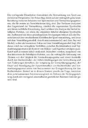 Produktbild: Der Vermittlungsvertrag in der Vermarktung von Sport