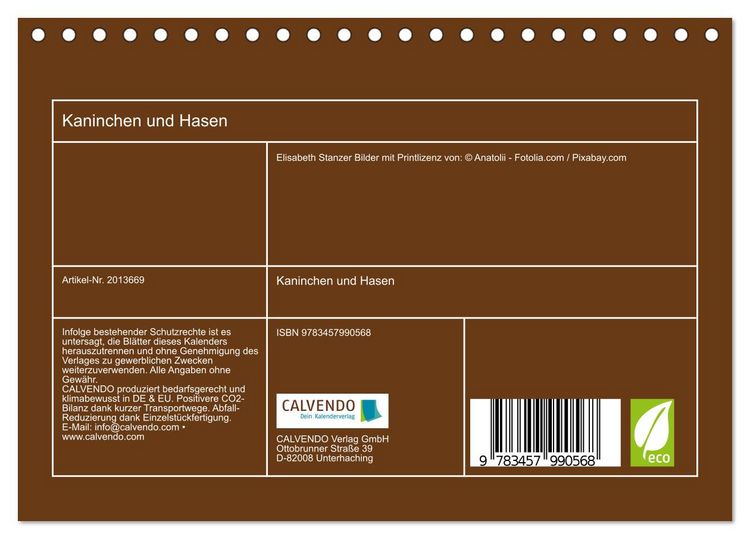 Produktbild: Kaninchen und Hasen (Tischkalender 2026 DIN A5 quer), CALVENDO Monatskalender